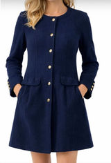 Free People Sargent Military style wool navy peacoat M Photo 0