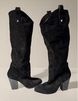 Lady Luck Black Tall‎ Heel Women's Boots Black Suede Made in Portugal Size 38 Photo 0