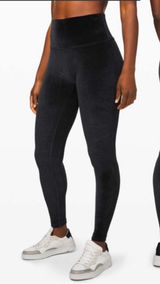 LULULEMON Black Velvet Wunder Lounge‎ HR Tight Velour Size 10 Photo 0