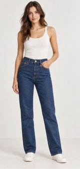 Abercrombie & Fitch 90s Straight Ultra High Rise Jeans Size 26/2R Dark Wash NEW Photo 0