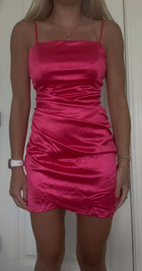 Honey and Rosie pink satin mini dress size small Photo 0