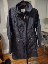 Cole Haan Signature Navy Hooded Trench Coat Photo 0