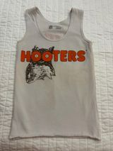 Vintage Hooters Girl Uniform Tank Top XXS White Graphic Hooters Makes You Happy Photo 0