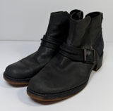 Timberland Womens Black Leather Suede Moto Ankle Boots Buckle Side Zip Biker 7.5 Photo 0
