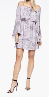 Bardot Britt Lavender‎ floral off the shoulder dress size 4/XS Photo 0