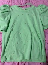Boutique Pearl Top Green Size M Photo 0