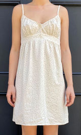 Brandy Melville Arianna Floral Dress White Sage Green Ditsy Cotton Mini XS S Photo 0