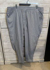 Gap Easy Pant Blue White Striped Elastic Waist Drawstring Trousers XL Photo 0