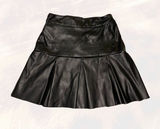 West of Melrose Black Faux Leather Pleated Mini Skirt Photo 0