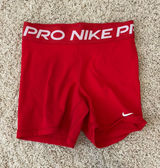 Red Nike Pro Spandex Shorts Women’s 3" Photo 0