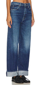 NWT Mother LIL Spitfire Nerdy Cuff in Did You Bring Me Anything? Slouchy Jean 28 Photo 0