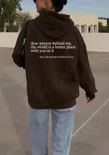 Brown “Dear Person Behind Me” sweatshirt Photo 0
