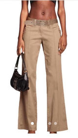 I AM GIA low rise cargo flare pants utility Y2K grunge style size XS Photo 0