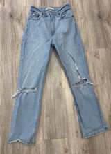 Abercrombie‎ & Fitch Curve Love Ankle Straight Ultra High Rise Jeans Blue 26 2R Photo 0