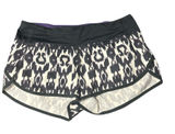 Lululemon Size 4 black, purple White Ikat 2.5” Inseam Print Run Speed up shorts Photo 0