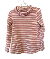 LL Bean Maroon Striped Cowl Neck Soft Cozy‎ Sweater SzXL Photo 0