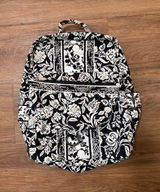 Aerie Black White Floral Quilted Backpack School Travel Bag Marie Collection Photo 0