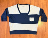 TNA ARITZIA 3/4 Sleeve Relaxed Stripe Shirt Oversized‎ Navy White size XS Photo 0
