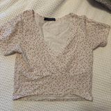 Brandy Melville Pink Floral Amara Top Photo 0