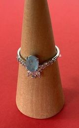 Bomb Party RBP7448 “Something About Us” Topaz/Quartz on Rhodium Size 9 Ring NWT Photo 0