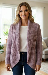 *30of3*‎ NWOT. Inc International Concept. Dusty Mauve Open Knit Cardigan (M) Photo 0