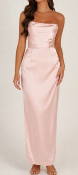 Meshki Alanis Strapless Maxi Dress Gown Cowl Neck Blush Pink Wedding Guest XXL Photo 0