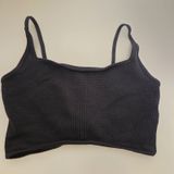 Gymshark Pause Waffle Knit Sports Bra Activewear Athleisure Black Medium Photo 0