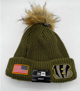 New Era Women's Cincinnati Bengals 2025 Salute To Service Cuffed Knit Hat New Photo 0