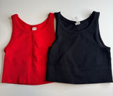 Nikibiki Red and Black Ribbed Womens Tank Tops - 2-Pack Photo 0