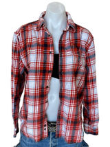 Stranger Things Plaid Flannel Shirt MEDIUM Oversize Unique Hawkins Tigers Photo 0