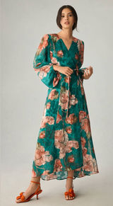 Hutch Anthropologie Lindie Floral Wrap Maxi Dress Photo 0