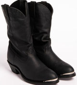 Shyanne Patsy Shy slouch western cowgirl black leather slip on boots sz 6.5 Photo 0
