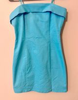 Pants Store Blue Strapless Dress Photo 0