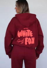 White Fox Capsule 9 Star Of The Moment Oversized Hoodie Burgundy Photo 0