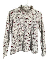 Croft & Barrow Women's Size Medium Mock Neck Long Sleeve T-Shirt White Cardinal Photo 0