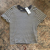 Hollister Women's crop tee‎ Heather & Charcoal Striped | size Small nwt Photo 0