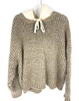 Offline by Aerie Womens XL Tan Marl Chunky Knit Hooded Sweater Multi Color Fleck Photo 0