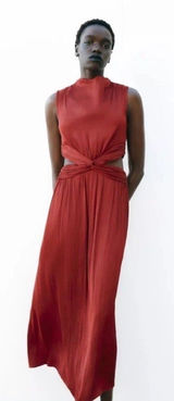 Zara women’s cut out midi dress size small Photo 0