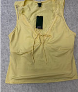 Wild‎ Fable Womens Lace Trim V-Neck Sleeveless Tie Front Top Light Yellow Size M Photo 0