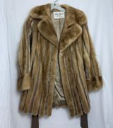 Vintage Max David Furs Genuine Mink Fur With Leather Trim Coat Women's‎ 20x34 Photo 0