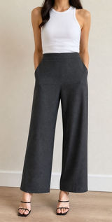 Banana Republic Hayden Gray Wide Leg Pants Size 14 Photo 0