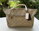 Coach 79998 Beige Signature Coated Canvas Prairie Satchel No Shoulder Strap Photo 0