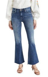 Mother The Weekender Fray Groovin Blue Flare Wide Leg Jeans Women's Size 26 Photo 0