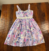Lilly Pulitzer Purple Floral Elephant Print Cotton Fit Flare Dress 00 Sweetheart Photo 0