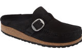 Birkenstock Buckley Clogs Moccasin Suede Cork Adjustable Buckle Black 5 Photo 0