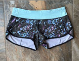 Lululemon Run: Speed Short *4-way Stretch Floral Sport Tranquil Blue Size 6 Photo 0