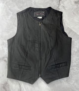 Vintage Leather Limited Vest Black Zipper Closure‎ Women's Size Large L Photo 0