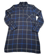 Abercrombie & Fitch Medium Womens Blue Plaid Shirt Dress‎ Long Sleeve Zip Collar Photo 0