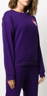 Armani Exchange Purple Heart Logo Sweatshirt Small Lounge Cozy Warm Winter Fall Photo 0