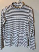 LOFT Turtleneck‎ Striped Top Size XS White Navy Blue NWT Photo 0